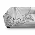 thumbnail image 3 of Black and White Soft Flannel Fleece Blanket, Monochrome Floral Framework Herbs Swirled Leaves Botanical Sketchy Bouquet, Cozy Plush for Indoor and Outdoor Use, 60" x 80", Black White, by Ambesonne, 3 of 6