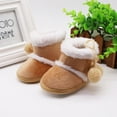 thumbnail image 5 of URMAGIC Baby Girls Plush Ball Cotton Booties First Walkers Outdoor Snow Shoes Toddler Warm Boots, 5 of 6