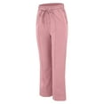 thumbnail image 5 of AKEGAMN Solid Color Cotton Linen Loose Casual Wide Leg Long Pants, Pink S-3XL, 5 of 9