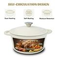 thumbnail image 5 of Hawsaiy 4.5 QT Enameled Cast Iron Dutch Oven with Lid, Nonstick Cookware for Baking, Roasting, Braising & Cooking, Dual Handles, Cream, 5 of 10
