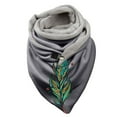 thumbnail image 1 of Women Feather Print Cotton Winter Warm Button Up Scarf, 1 of 3
