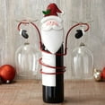 thumbnail image 4 of Inteprter Soportes de vidrio para botellas de vino fáciles de limpiar con accesorios funcionales duraderos con tema navideño regalos Almacenamiento y organización del hogar sombrero verde, 4 of 6
