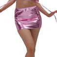 thumbnail image 2 of Women's Gold Faux Leather Pencil Skirt, Sparkly Bodycon Mini Skirt, Sexy Stage Dance Skirt for Performance, Club and Party,Pink,XL, 2 of 4