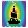 thumbnail image 3 of Chakra Shower Curtain, Smooth Transitioned Rainbow Colors in Concentric Form and Mediating Lady Figure, Fabric Bathroom Set with Hooks, 69W X 75L Inches Long, Multicolor, by Ambesonne, 3 of 3