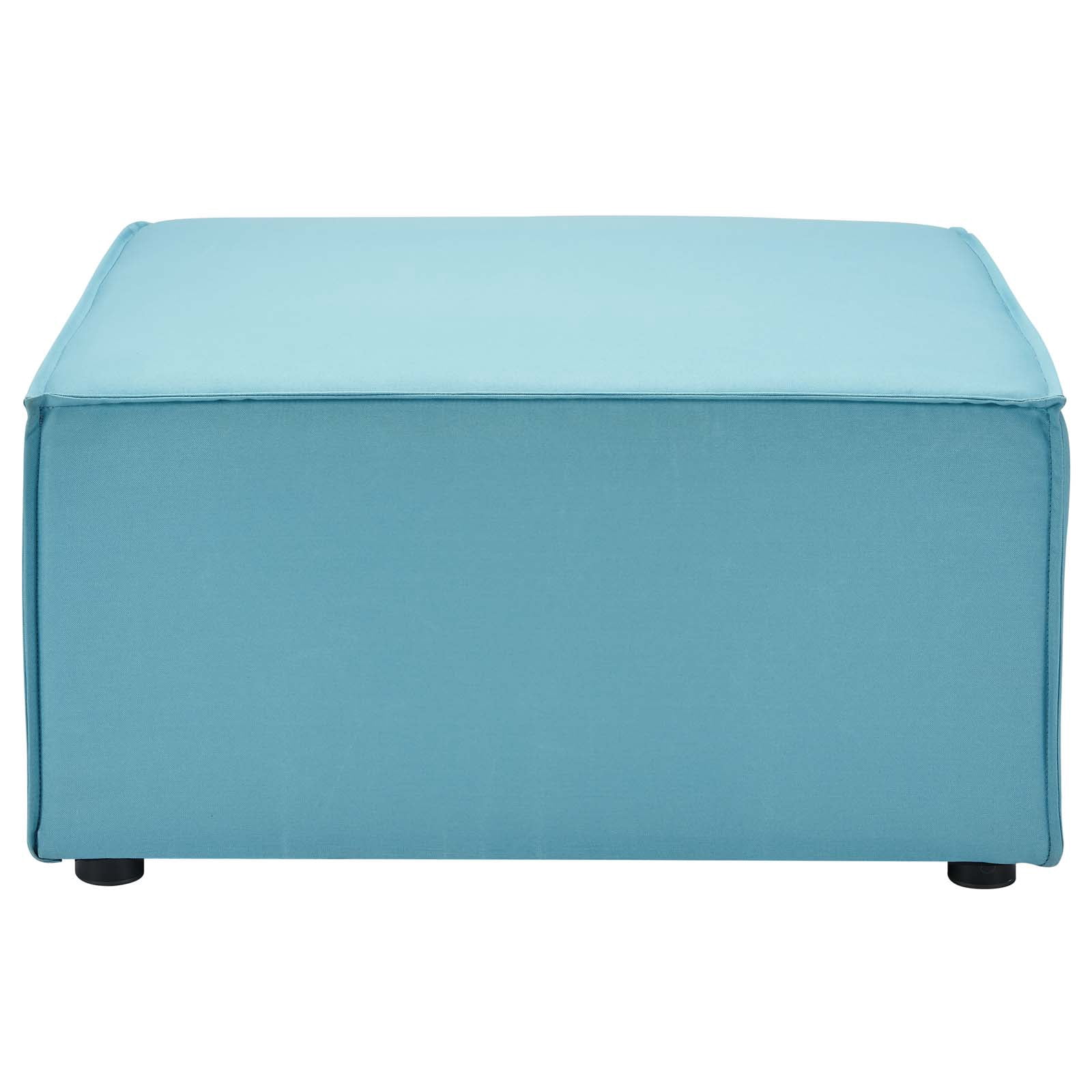 Modway Saybrook Fabric Upholstered Outdoor Patio Sofa Ottoman in Turquoise