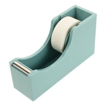 OUNONA White Plastic Tape Dispenser for Office Portable Easy Cutting with Weighted Base 1 Set