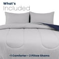 thumbnail image 3 of Martex 3-Piece Full/Queen Reversible Comforter Set | Super Soft Lightweight | Light Grey/Navy, 3 of 9