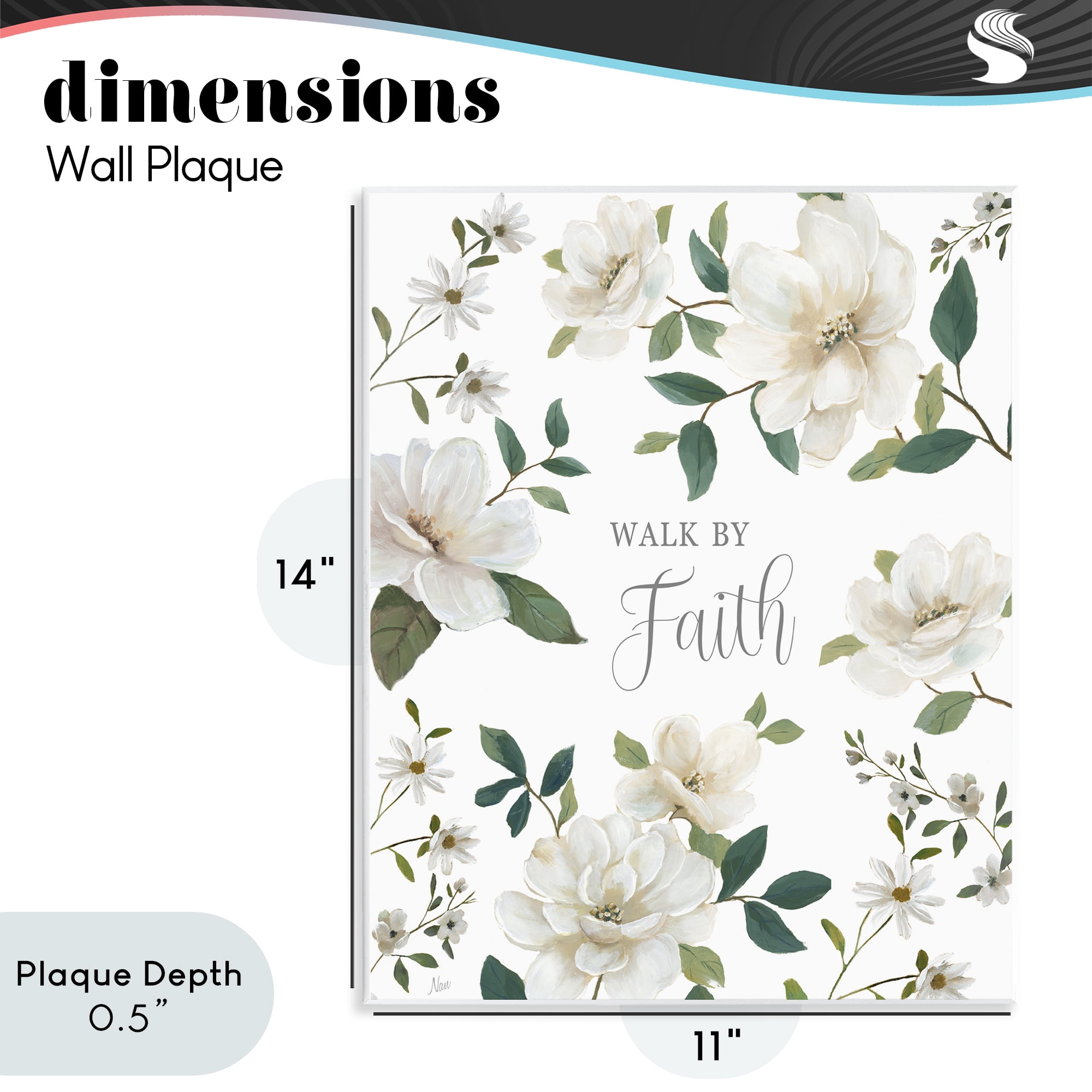 Stupell Industries Floral Walk By Faith Wall Plaque Art, design by Nan