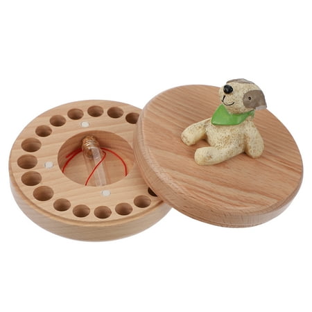 

NUOLUX Wooden Box Baby Teeth and Lanugo Container Memorial Box Case Baby Shower Gift