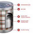 thumbnail image 4 of 12oz Tumblers Green and Red Christmas Plaid Pattern Vacuum Insulated Stainless Steel Travel Tumbler Cups Mug with Lid and Straw for Beer,Coffee,Beverages with Cleaning Brush for Cold & Hot Drinks, 4 of 5