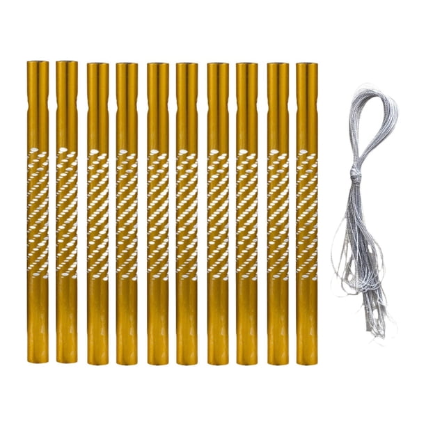 Juego de 10 tubos de aluminio para carillón de viento, accesorios de repuesto, tubos vacíos para manualidades de exterior y patio. Amarillo