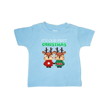 

Inktastic It s Our 1st Christmas with Cute Reindeer Twins Gift Baby Boy or Baby Girl T-Shirt