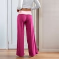 thumbnail image 5 of Fold Over Yoga Pants for Women Contrast Color Low Rise Wide Leg Sweatpants Y2k Foldover Lounge Bell Bottoms 2026 Hot Pink XL, 5 of 7