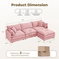 thumbnail image 4 of CARZZI LIFE Modular Sectional Sofa, 102 Inch L Shaped Couch Set with Armrests, 3-Seater Comfy Cloud Couches for Living Room Apartment, Pink, 4 of 11