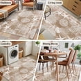 thumbnail image 5 of Brown Coastal Area Rugs 3'x5', Washable Small Throw Rugs for Living Room Bedroom, Nautical Starfish Coral Jellyfish Shell Sea Indoor Outdoor Rug Non-Slip Low Pile Carpet Runner Reversible Floor Mats, 5 of 8