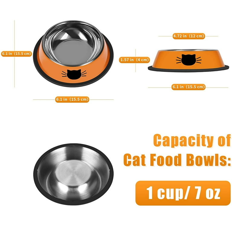 Dog Bowls Set Stainless Steel Dog Food Bowl with No Spill Non-Skid Silicone  Mat 12 oz Feeder Bowls Pet Bowl for Dogs Cats - AliExpress