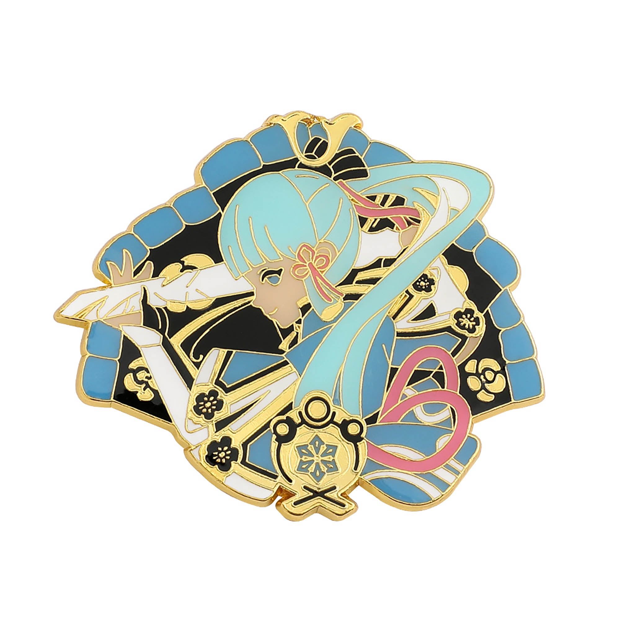 Zilefsilk Game Genshin Impact Figure Kamisato Ayaka Cute Enamel Pins