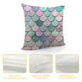thumbnail image 4 of Teal Green Pink Throw Pillow Cover Standard Mermaid Scales Print,Lumbar Pillow Case Protector Decorative Queen Pillow Cases with Zipper Bed Cushion Covers for Bedroom,Couch,Sofa,, 4 of 5