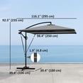 thumbnail image 3 of Outsunny Patio Offset Umbrella UPF 50+ UV Protection, Water-Resistant, Grey, 3 of 10