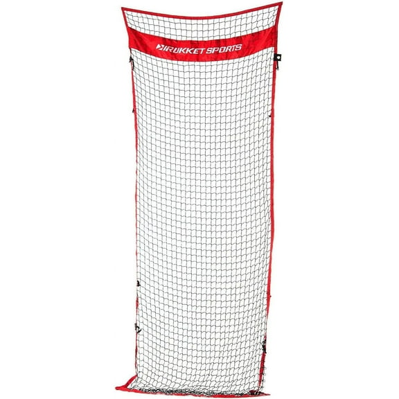 Rukket 12x9ft Barricade Backstop Net, Indoor and Outdoor Lacrosse, Basketball, Soccer, Field Hockey, Baseball, Softball Barrier Netting for Backyard, Park, and Residential Use (Connector)