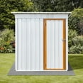 thumbnail image 6 of SYNGAR Storage Sheds 5 x 3 ft, Outdoor Storage Cabinet with Lockable Door Sloped Roof, Outdoor Storage Box Waterproof UV Proof for Patio Garden, Metal Tool Shed, White, 6 of 6