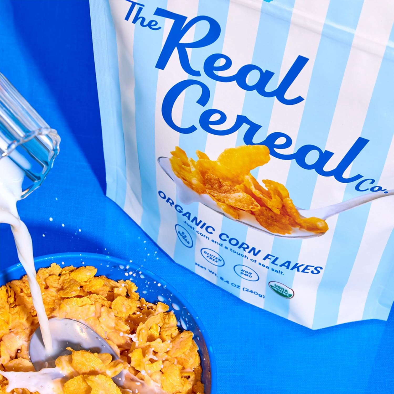 The Real Cereal Company, MMF7&nbsp;Organic Corn Flakes Cereal 3-Pack, Zero Sugar, Gluten-free, Non-GMO, Made in California