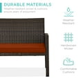 thumbnail image 4 of Best Choice Products 4-Piece Outdoor Wicker Patio Conversation Furniture Set w/ Table, Cushions - Brown/Dark Rust, 4 of 8