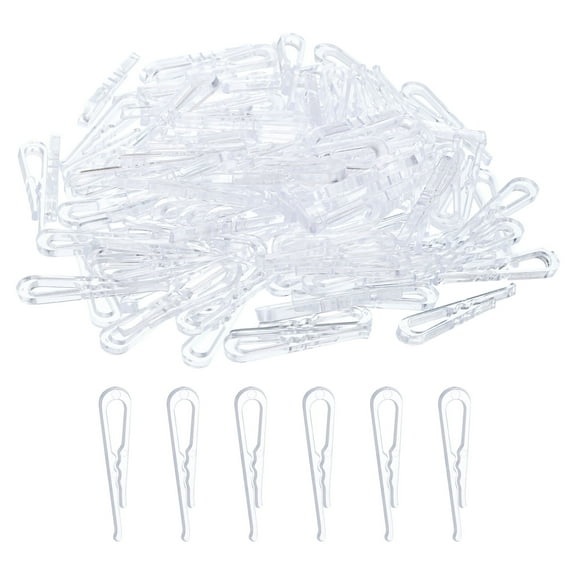 300Pack Durable Plastic Alligator Clips, 1.5" Clear U Shape Shirt Clip Clothespins with Teeth