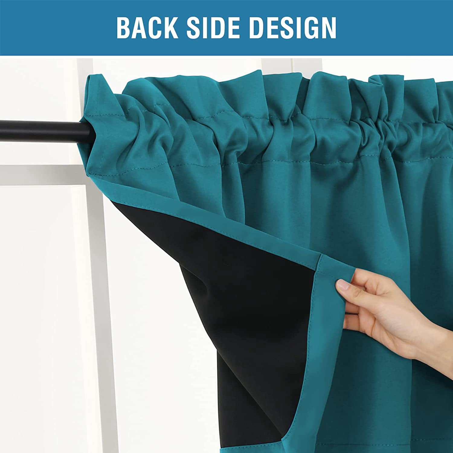 Blackout Curtain Valances for Kitchen Windows/Bathroom/Living Room/Bedroom Thermal Insulated Rod Pocket Valances for Windows, 2 Pack, 52" x 18"