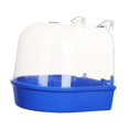 thumbnail image 2 of Caja de baño para pájaros de 5.12 pulgadas, comedero versátil, jaula de juegos, accesorio para baño de loros azul oscuro, 2 of 7