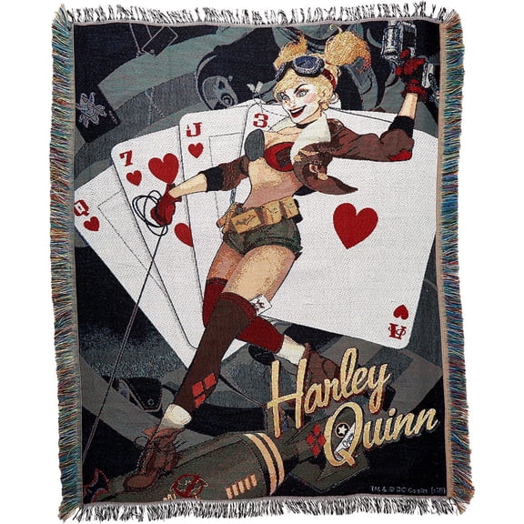 Batman Harley Queen Clown Woven Tapestry Throw Blanket