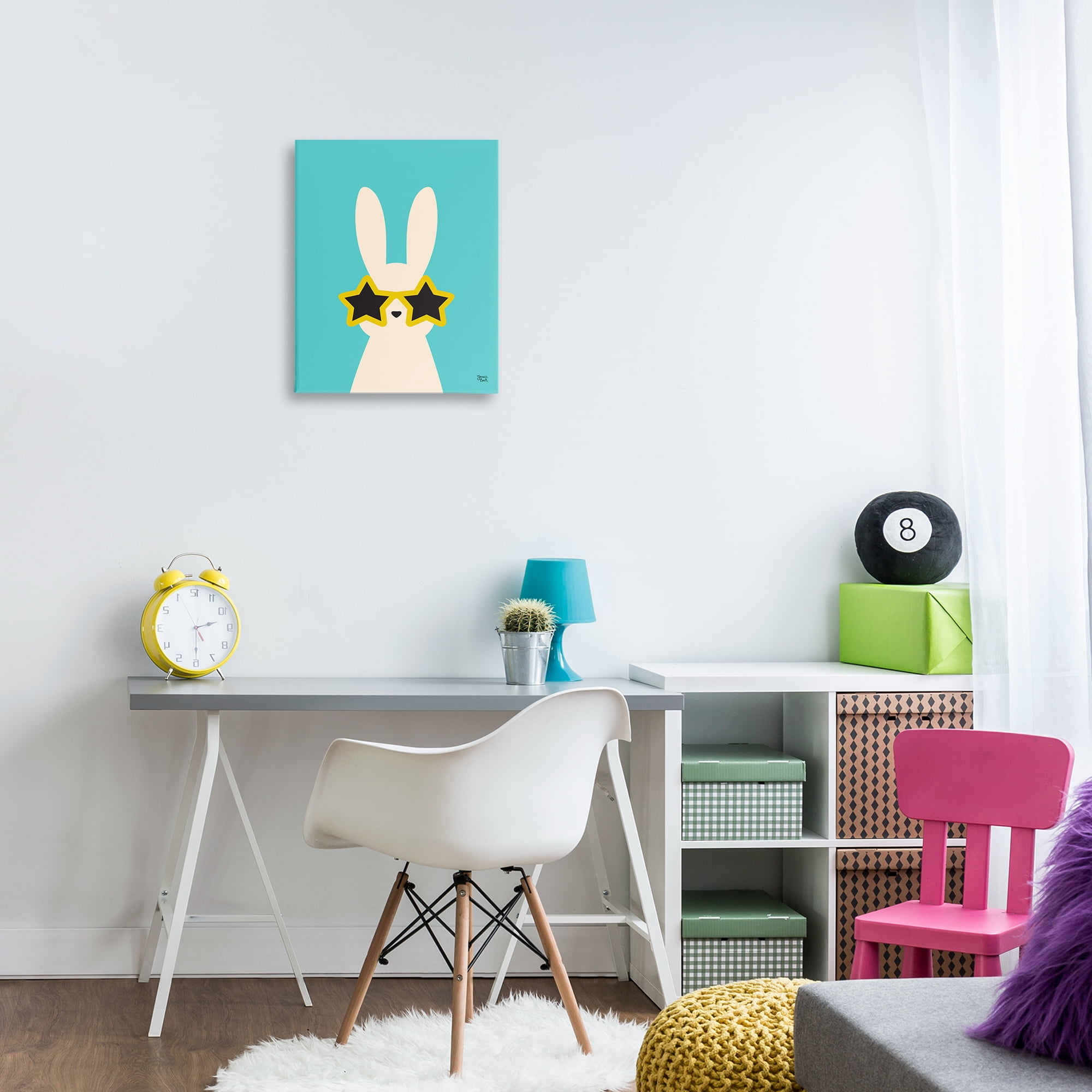 Stupell Industries Rabbit & Star Sunglasses Animals Painting Wrapped Canvas Art Print Wall Art, 16 x 20