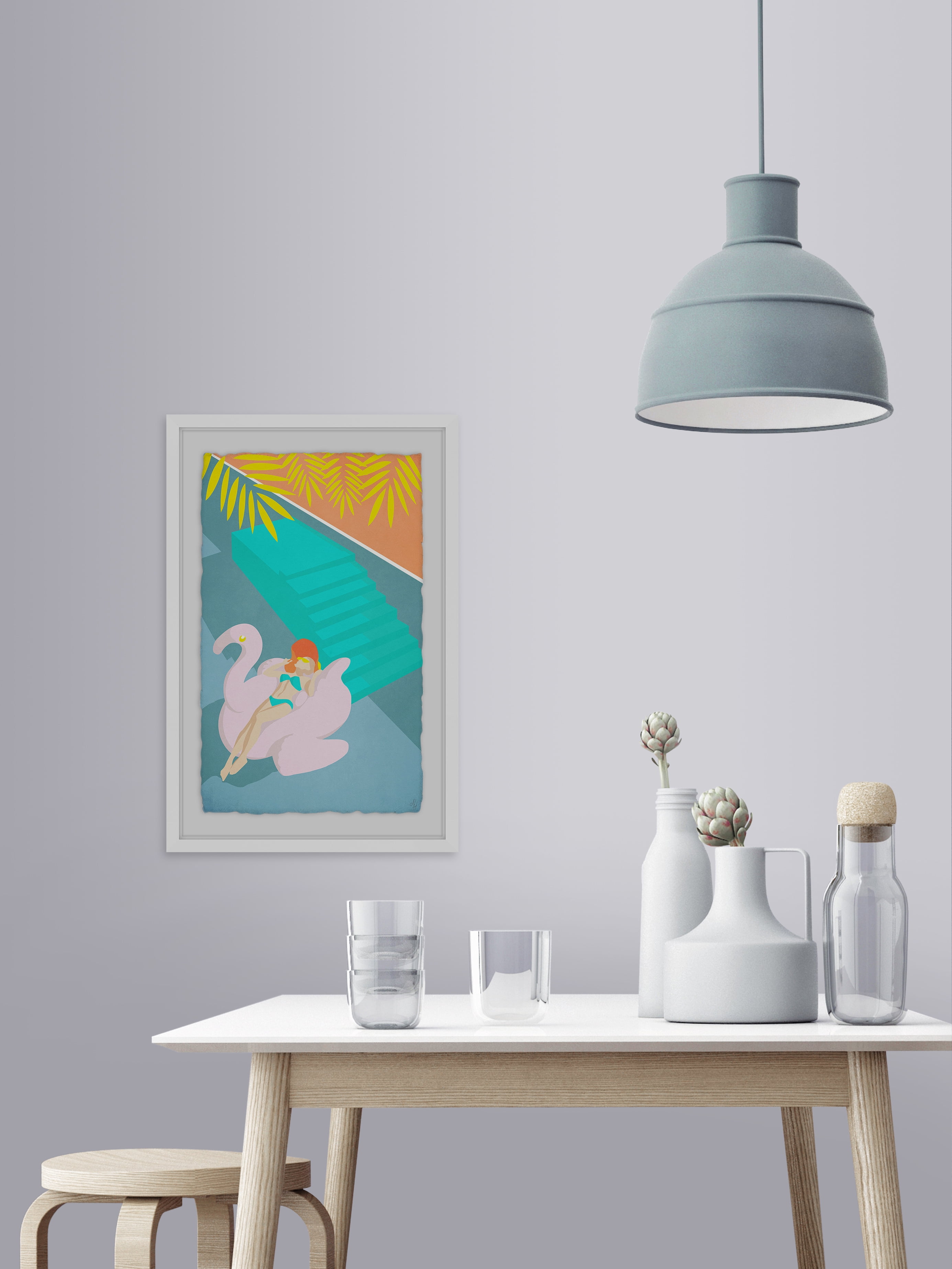 Summer Floater Framed Painting Art Print, 30.00" x 1.50"