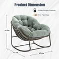 thumbnail image 3 of Villeston Outdoor Rattan Rocking Chair, Striped Upholstery, Olive, 3 of 10