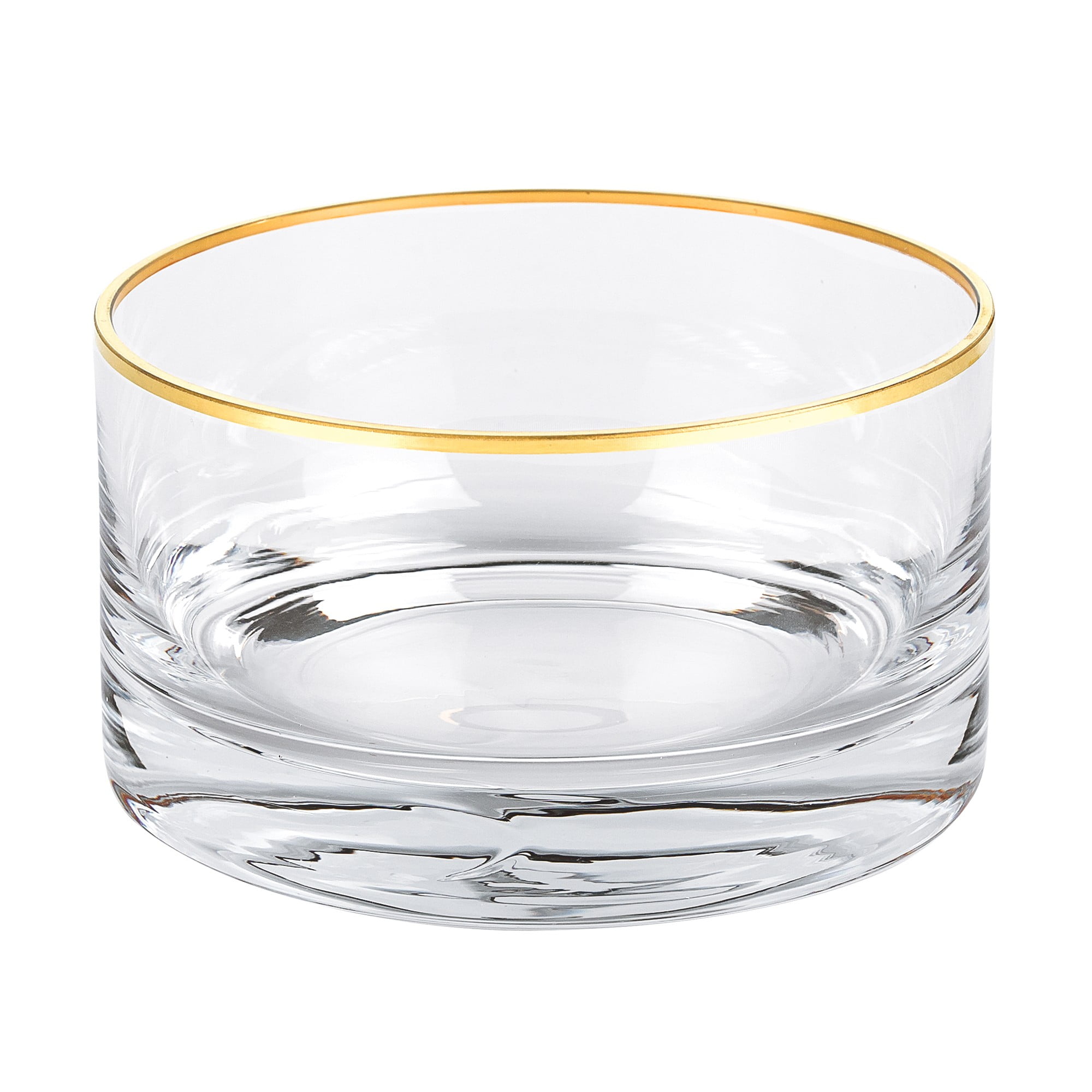 5 5 X 3 Inch Crystal With Gold Rim Bowl Mouth Blown Lead Free Walmart Com Walmart Com