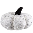 thumbnail image 4 of Northlight Windowpane Knitted Fall Harvest Pumpkin with Iridescent Thread - 7" - White, 4 of 7