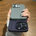thumbnail image 3 of Breathable Grid Weave Heat Cooling Case For iPhone 16 15 Plus 14 13 12 Mini 11 Pro Max XR X XS Max Soft Thin Silicone Cover Capa Bronzed For iPhone 11Pro Max, 3 of 6