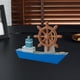 thumbnail image 4 of Modelo de velero de madera, timón náutico, centro de mesa, decoración del hogar con dirección Azul claro, 4 of 6