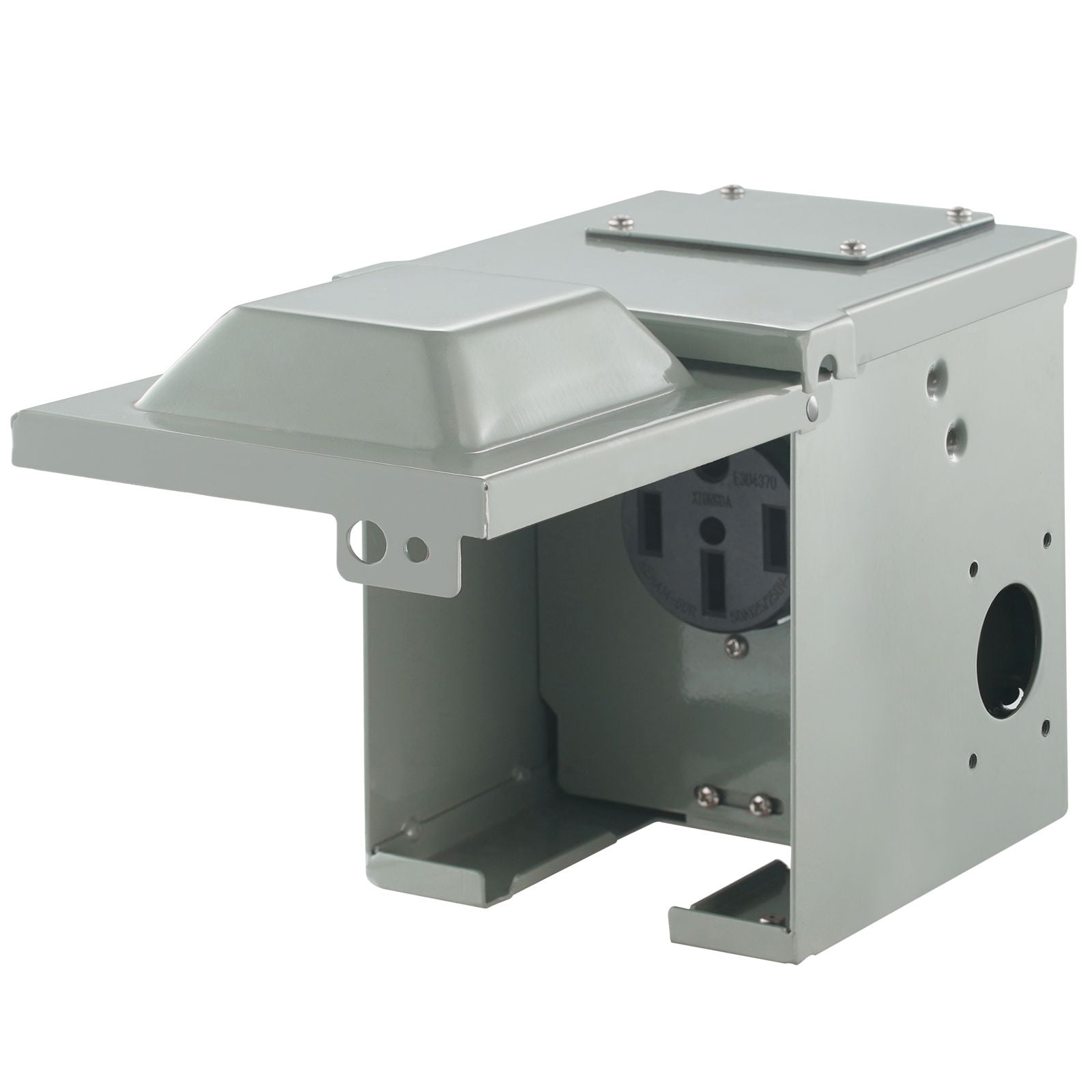 50 Amp RV Power Outlet Box, 125/250 Volt, Enclosed Lockable Outdoor RV Receptacle Box, NEMA 14-50R Weatherproof Electrical Panel, for RV Camper Trailer Motorhome