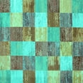 thumbnail image 1 of Ahgly Company Indoor Square Patchwork Turquoise Blue Transitional Area Rugs, 7' Square, 1 of 4