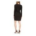 thumbnail image 2 of MICHAEL MICHAEL KORS Womens Black Long Sleeve V Neck Cocktail Sheath Dress S, 2 of 4