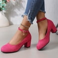 thumbnail image 4 of DIVVce Suede Mary Jane Heels For Women Round Toe Adjustable Buckle Comfortable Block Heel Footwear, 4 of 8