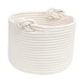 thumbnail image 4 of Cesta tejida pequeña decorativa para regalo, cesta redonda para llaves, juguetes de bebé, mantas Blanco, 4 of 9