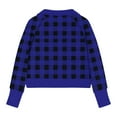 thumbnail image 4 of Tao Tao Middle Big Girls Half Zip Plaid Loose Sweater Mock Turtleneck Pullover Fall Fashion Outfit Winter Trendy Clothes Blue 5 Years, 4 of 4