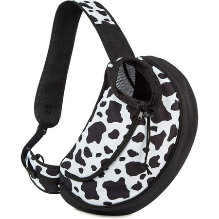 Hgudesign Pet Dog Sling Carrier Mesh Sling Bag Safe Hands Free Adjustable Dog Satchel for Small Dogs s to Outdoor Travel