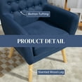 thumbnail image 4 of HOMCOM Fauteuil d'Appoint Moderne, Fauteuil à Accoudoirs Rembourré en Lin, Fauteuil Club Capitonné, 4 of 10