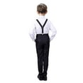 thumbnail image 3 of Wehilion Boys Suits 4 Pieces Baby Suits Wedding Party Suit Set Little Gentleman Waistcoat Prom Tuxedo Dress suit Outerwear Party Shirt+Tie+Pants+braces Outfits Clothes Set for Kids Black, 3 of 5