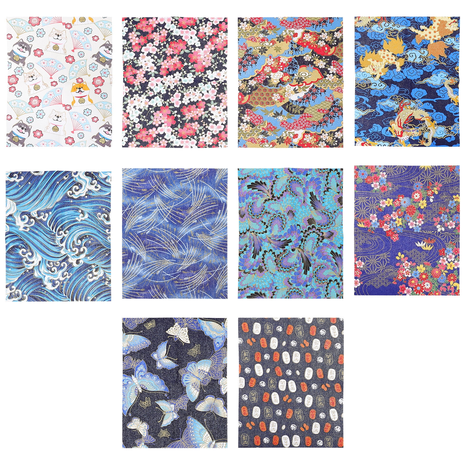 10Pcs Home Sewing Cloth DIY Patchwork Fabric Cotton Fabrics Sheets