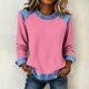 thumbnail image 3 of Camisetas de Manga Larga para las Mujeres Loose Fit Color Sólido Blusa de Cuello Redondo Top Suave Casual, 3 of 6