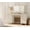 Beige, variant on 58" Wooden Vanity Desk with Drawers and Cabinet, Modern Makeup Charging Table with Storage for Bedroom, Oak Brown